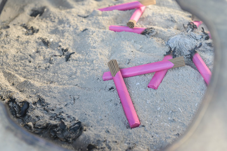 Incense stick in the incense burnerの写真素材