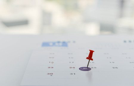 Pin on bill payment at day 25 on the calendar for reminderの写真素材