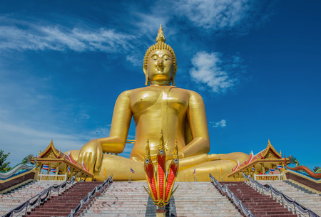 Big Buddha statue at Wat Muang Thailandの写真素材