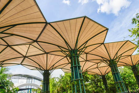 Large canvas roof for sun visorの写真素材