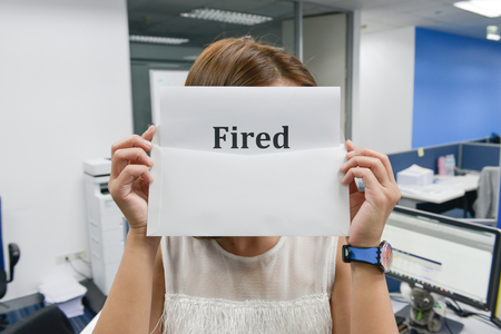 Business envelope is showing the fired letter from envelope in the office location