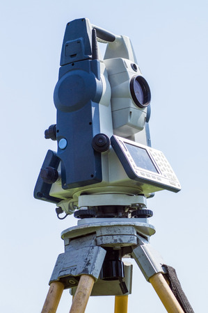 Photographed during the measurement pitch for the football stadium.の写真素材