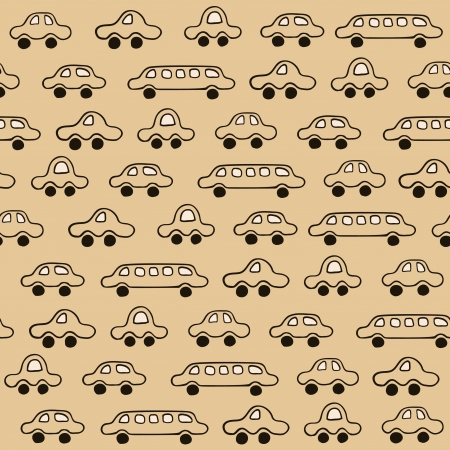 Cute hand drawn cars pattern  seamless patternのイラスト素材