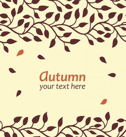 Stylish autumn leaf card  Seamless bordersのイラスト素材