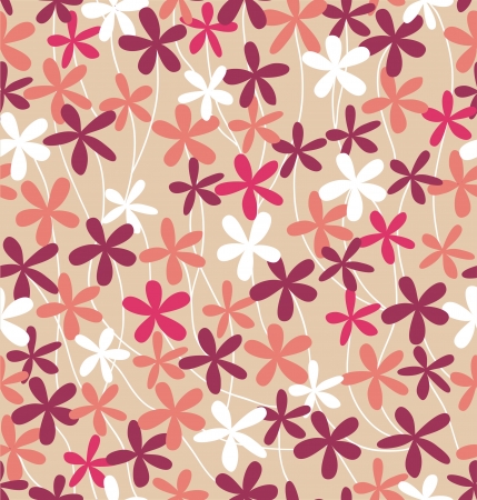 Seamless cute pink floral pattern  Vector illustrationのイラスト素材