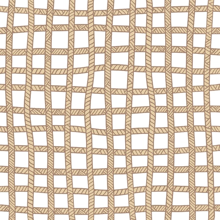 Seamless beige plaid rope pattern. のイラスト素材