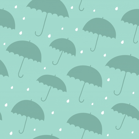 Seamless blue rainy pattern with umbrellas.のイラスト素材
