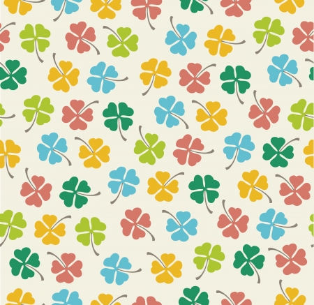 Seamless cute color clover pattern  Vector illustrationのイラスト素材
