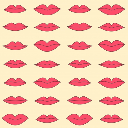 Stylish pattern with lips illustrationのイラスト素材