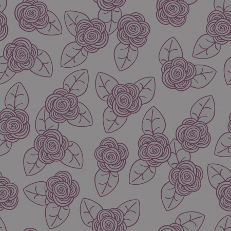Seamless retro pattern with flowers  Vector illustrationの写真素材