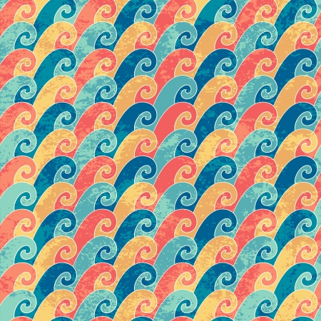Seamless stylized color storm pattern illustrationのイラスト素材