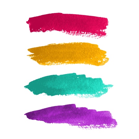 Set of four watercolor stripes for designのイラスト素材