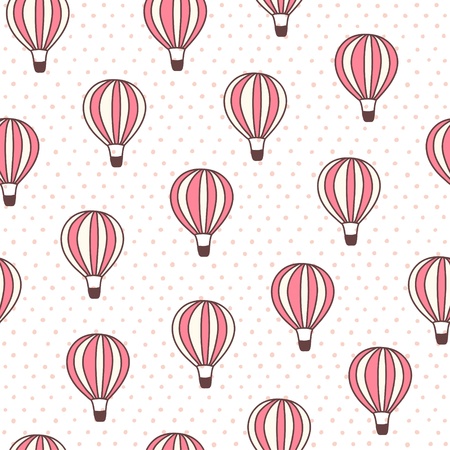 Seamless pattern with color hot air balloonsのイラスト素材