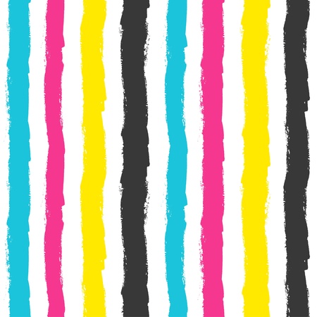Grunge stripes pattern in CMYK colors. Vectorのイラスト素材