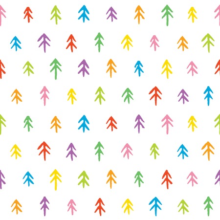 Seamless stylish pattern with color fir trees