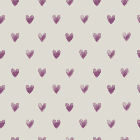 Seamless pattern with watercolor heartsのイラスト素材