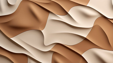abstract background with paper cut shapes in brown and beige colorsの素材