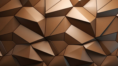 3d rendering of abstract geometric shapes in brown and beige colorsの素材
