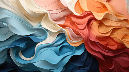 3d rendering of abstract multicolored wavy background. Computer generated graphics.の素材