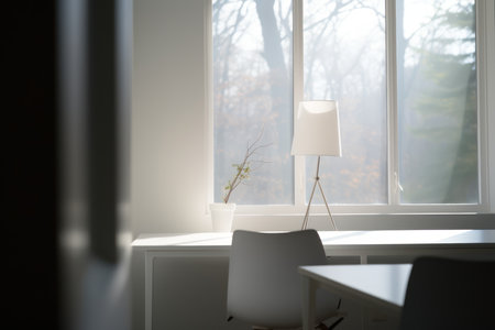 Lamp on table in modern living room. Interior design concept.の素材