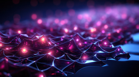 3d rendering of abstract glowing particles in empty space with depth of fieldの素材