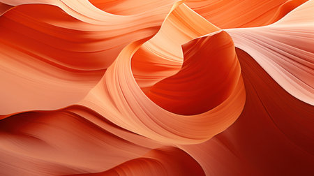 Abstract orange background with curved lines in the form of a wave.の素材