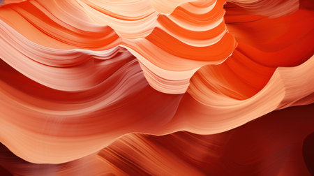 Abstract background of red and orange curved lines in the slot canyon.の素材