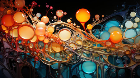 3d rendering of abstract geometric composition,digital art works. Computer generated image.の素材