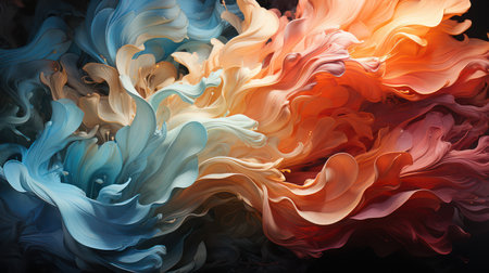 abstract background of acrylic paint in the colors of the rainbow.の素材