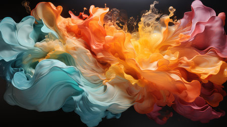 Abstract background of acrylic paint in water. Colorful abstract background.の素材