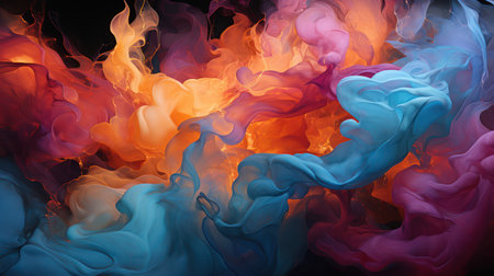 Abstract background of acrylic paint in water. Colorful abstract background.の素材