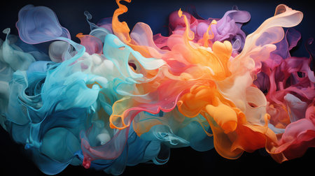 Abstract background of acrylic paint in water. Colorful abstract background.の素材