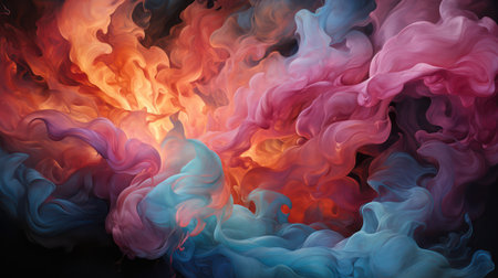 Colorful ink in water on a black background. Abstract background.の素材