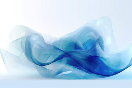 abstract blue wave on a white background, abstract background, blue smokeの素材
