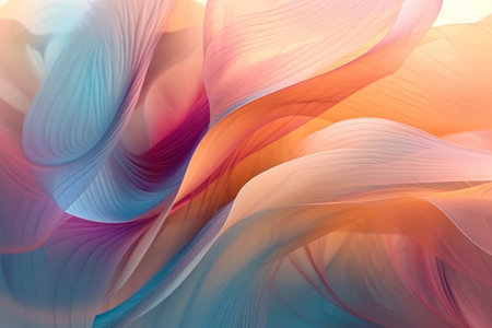 abstract background with smooth lines in pink, orange and blue colorsの素材