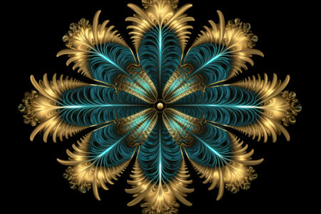 Abstract fractal. Fractal art background for creative design. Decoration for wallpaper, desktop, poster, cover booklet. Print for clothes, t-shirt. Creative illustration for designの素材
