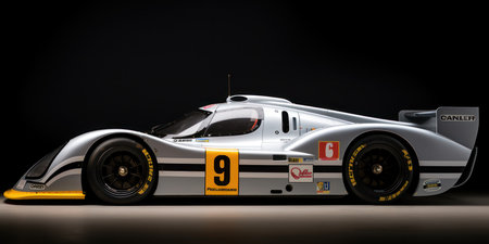 3D rendering of a brand-less generic concept race car.の素材