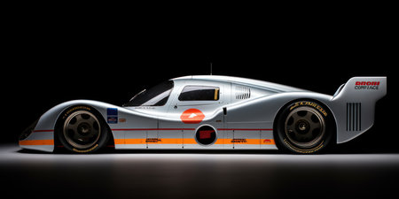 3D rendering of a brand-less generic concept race car.の素材