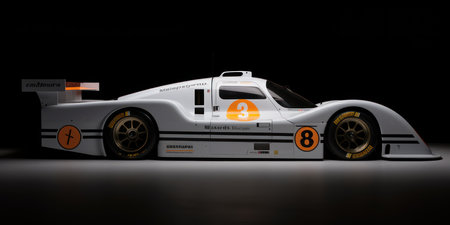 3D rendering of a brand-less generic concept race car.の素材