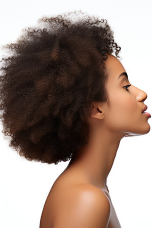 Beautiful young african american woman with afro hairstyleの素材