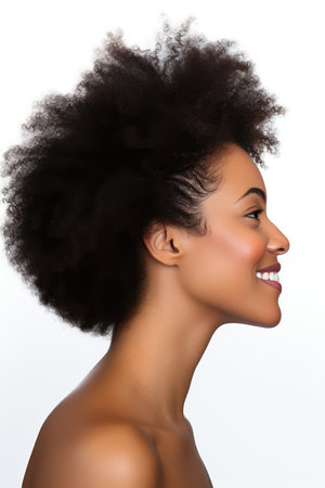 Beautiful african american young woman with afro hairstyleの素材