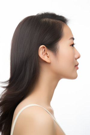 Portrait of a beautiful young asian woman with clean fresh skin.の素材