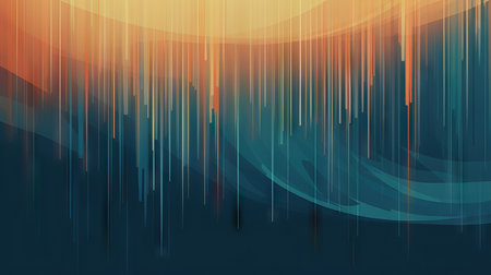 abstract background with smooth lines in blue and orange colors, vector illustrationの素材