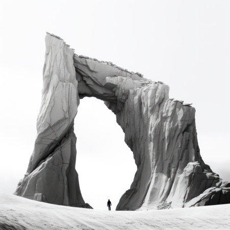 Icelandic arches in winter, Iceland. Toned.の素材