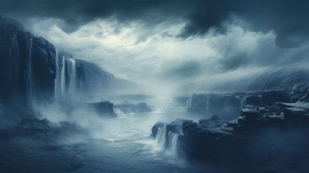 Gullfoss waterfall in Iceland, Europe. Long exposure.の素材