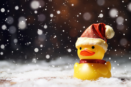 Christmas decoration with snowman on wooden background. New Year concept.の素材