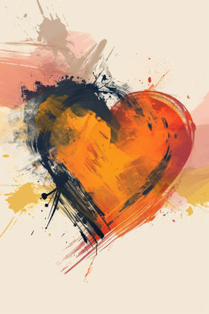 Valentines day abstract grunge background with heart. Vector illustration.の素材