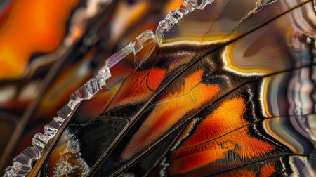 Macro shots, Beautiful nature scene. Closeup beautiful butterfly sitting on the flower in a summer garden. ai generatedの素材