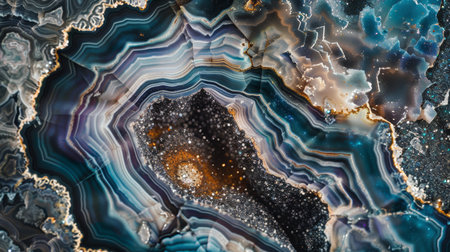 abstract background with agate mineral texture and black and white colors. Ai generatedの素材