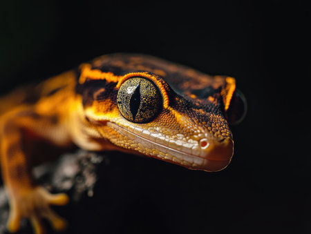 Close up of leopard gecko (Eublepharis macularius)の素材